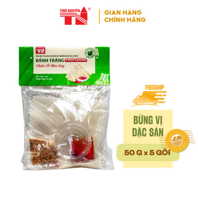 Combo 5 Bánh Tráng Phơi Sương Chấm Ớt Rim Cay Tây Ninh Tinh Nguyên (50gx5gói)