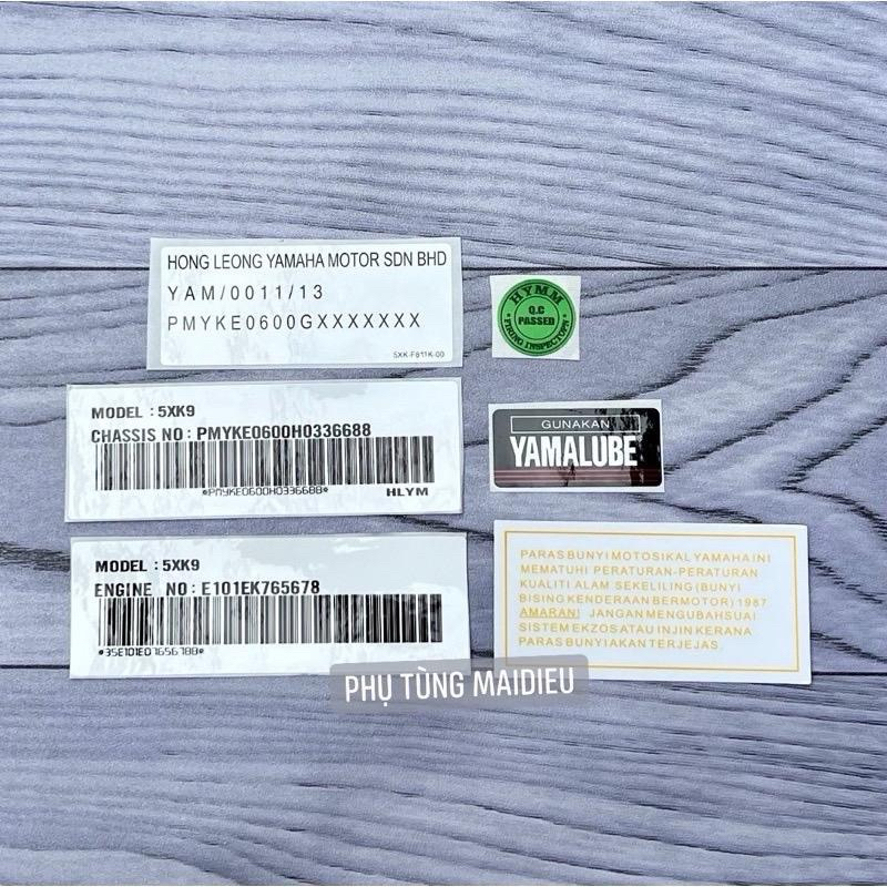 BỘ TEM THÔNG SỐ YAZ/YAZ125 (BỘ 6 TEM)