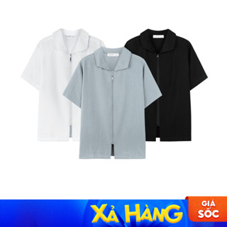 Áo sơ mi nam tay ngắn cổ bẻ phối dây kéo thời trang form đẹp LADOS-8128 vải đũi thấm hút, sang trọng dễ phối đồ