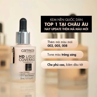   HOẢ TỐC  Kem Nền HD Liquid Coverage Foundation – 6 TONE MÀU CHE PHỦ ĐỈNH LÂU TRÔI 24H KIỀM DẦU CỰC TỐT 