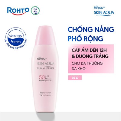Kem chống nắng dưỡng trắng & dưỡng ẩm, dùng mỗi ngày Sunplay Skin Aqua Silky White Eco Việt Nam SPF 50, PA++++ 70g 
