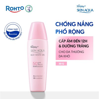 Kem chống nắng dưỡng trắng & dưỡng ẩm, dùng mỗi ngày Sunplay Skin Aqua Silky White Eco Việt Nam SPF 50, PA++++ 30g