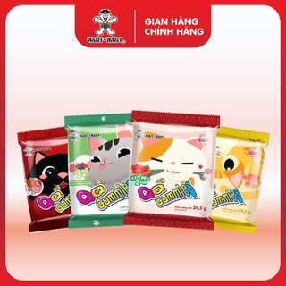  Kẹo Dẻo Want Want QQ Gummies Chân Mèo 2 Lớp Nhiều Vị Gói 24.5g Kẹo Trái Cây Mềm Dẻo Thơm Ngon 