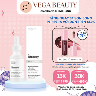 Tinh chất da dầu mụn THE ORDINARY Niacinamide 10% + Zinc 1% Serum 30ml giúp kiềm dầu, mờ thâm, hỗ trợ giảm mụn