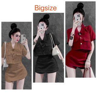 Croptop Áo Ngắn Set Nữ Bigsize Áo Vest Kèm Quần Giả Váy Ngắn 50-95kg Chất Cotton Lạnh