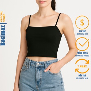 Áo Hai Dây Croptop Nữ Bosimaz CS111 quây ngực ôm body, thun co giãn 4 chiều, vải đẹp dày, thoáng mát