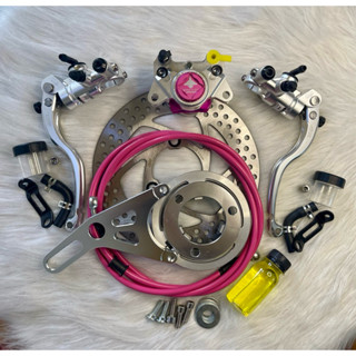 [tặng dầu] combo phanh đĩa sau heo CNC Cá mập folamdo gắn phanh đĩa xe điện, xe máy kèm tay phanh AGL hàng chuẩn