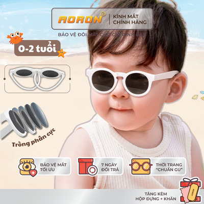 Kính Mát Cho Bé Tròng Phân Cực Chống UV400 Gọng Tròn Dẻo Silicone Cao Cấp Thời Trang Bé Trai Bé Gái Từ 0-2 Tuổi