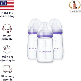   NHẬP MỸ-MẪU MỚI  Bình sữa Lansinoh cổ rộng 160ml 240ml. 