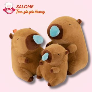 Gấu Bông Capybara Chảy Nước Mũi ( Kéo Rút Chậm) Khổng Lồ Dễ Thương SALOME, Thú Bông Chuột Lang Nước
