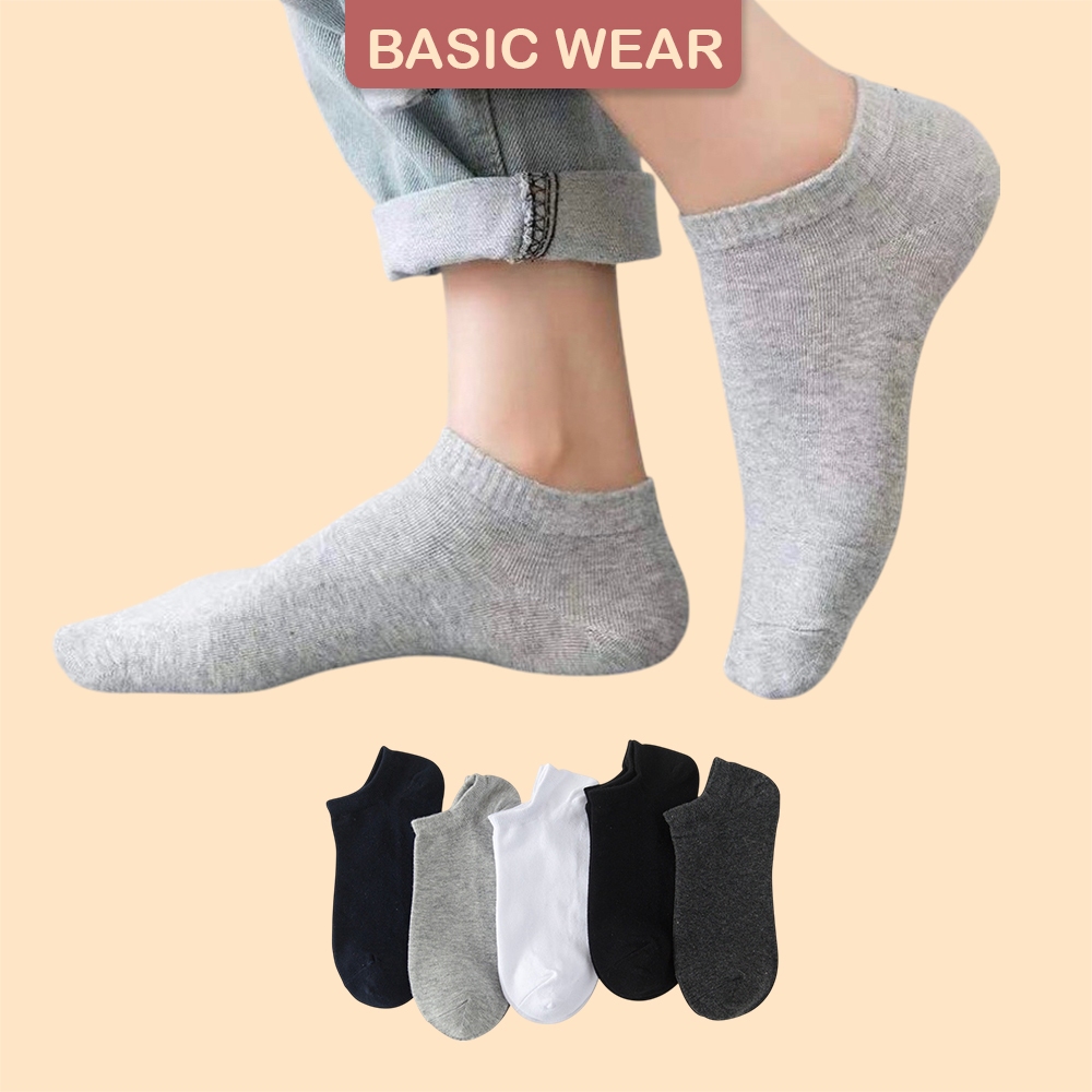 Set 5 Đôi Tất Cổ Ngắn Nam Nữ HM Chống Hôi Chân Mềm Mại Khoáng Khí HM