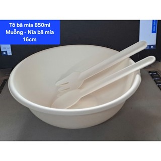 Muỗng giấy bã mía  (10 cái/ 1 túi) dùng 1 lần.