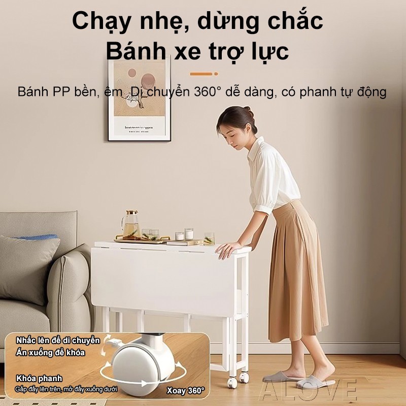 ALOVE Bàn học điều chỉnh độ cao mặt gỗ MDF khung thép chắc chắn bánh xe di chuyển linh hoạt | BigBuy360 - bigbuy360.vn