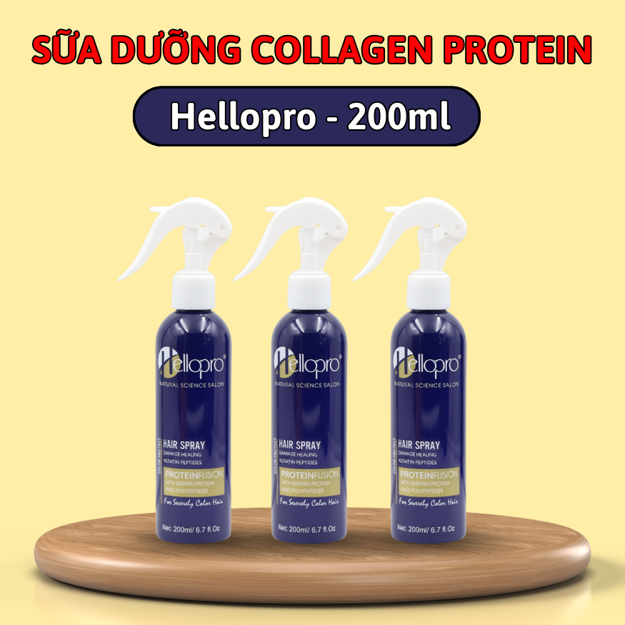 Xịt Dưỡng Tóc HelloPro - 200ml , Tuyệt vời cho tóc mịn, mỏng, giữ tóc nhuộm bền màu.
