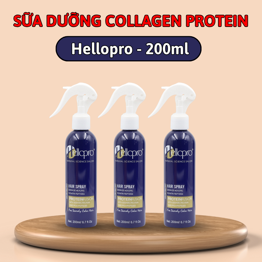 Xịt Dưỡng Tóc HelloPro - 200ml , Tăng cường độ dai độ sáng, bóng đầy đặn từng sợi tóc.