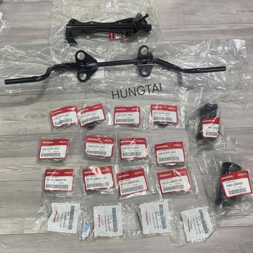 Full bộ càng gác chân máy giữa 2 tầng WAVE Thái, FUTURE 1.... zin Honda