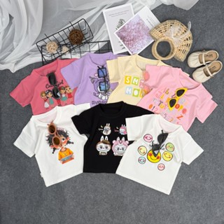 Áo Phông Bé Gái Cộc Tay Chất Cotton Đẹp Họa Tiết BabyThree, LaBuBu Dễ Thương BabyBoo - PiBo-CTCT-IN