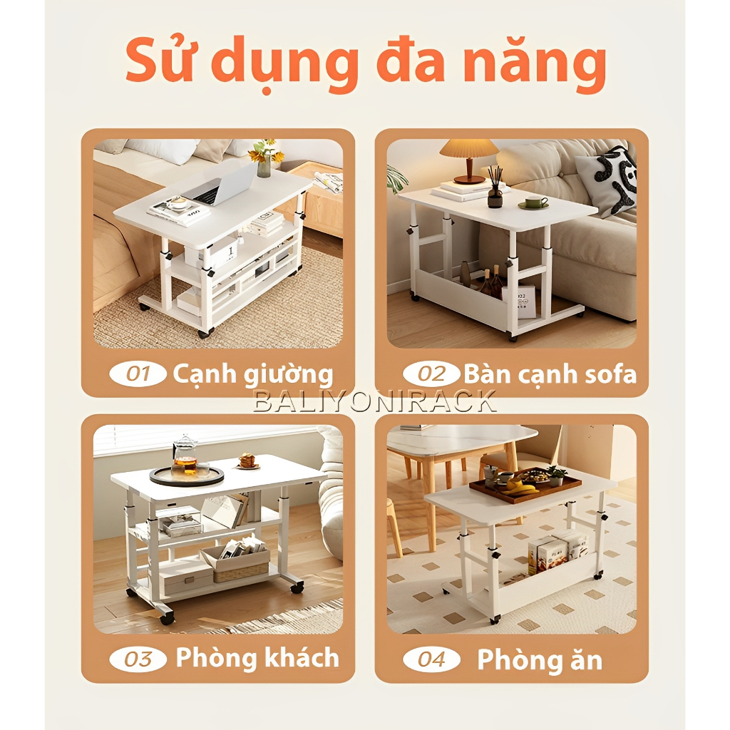 Bali Bàn Làm Việc Có Bánh Xe Di Đa Năng Nâng Hạ Chiều Cao Và Có Bánh Xe Di Bàn Văn Phòng Tiện | BigBuy360 - bigbuy360.vn