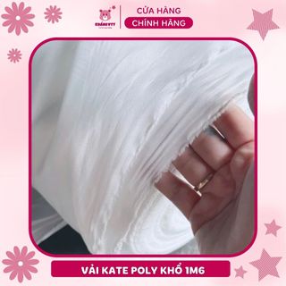 Vải lót trắng khổ 1m6, vải kate poly không co giãn mềm mỏng
