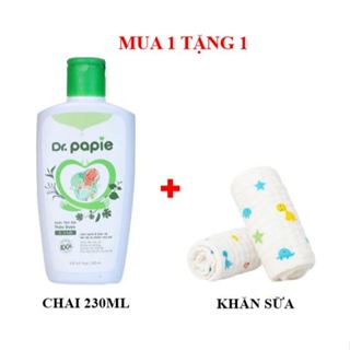 Mua Chai 230ml Nước Tắm gội Thảo Dược DR PAPIE Tặng 1 Khăn Sữa Cho Bé