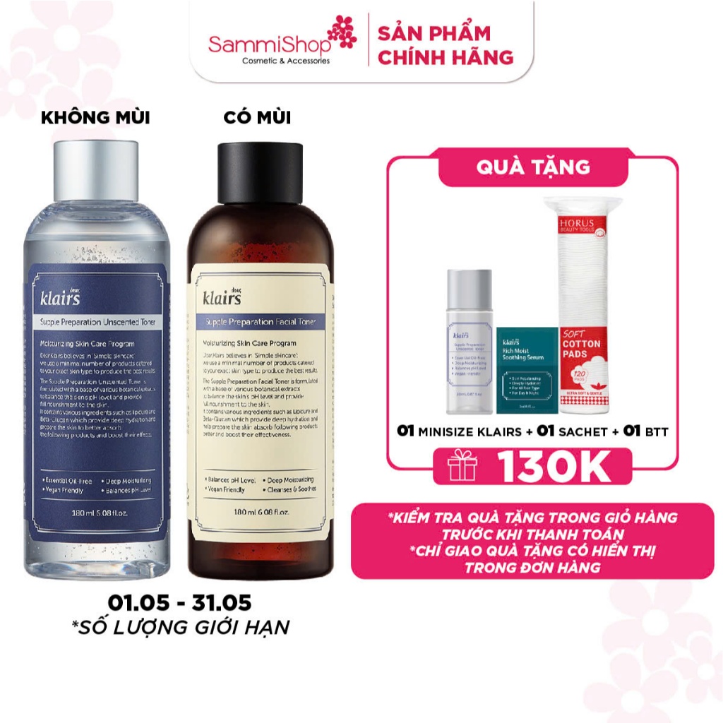 Nước hoa hồng Klairs Supple Preparation Toner
