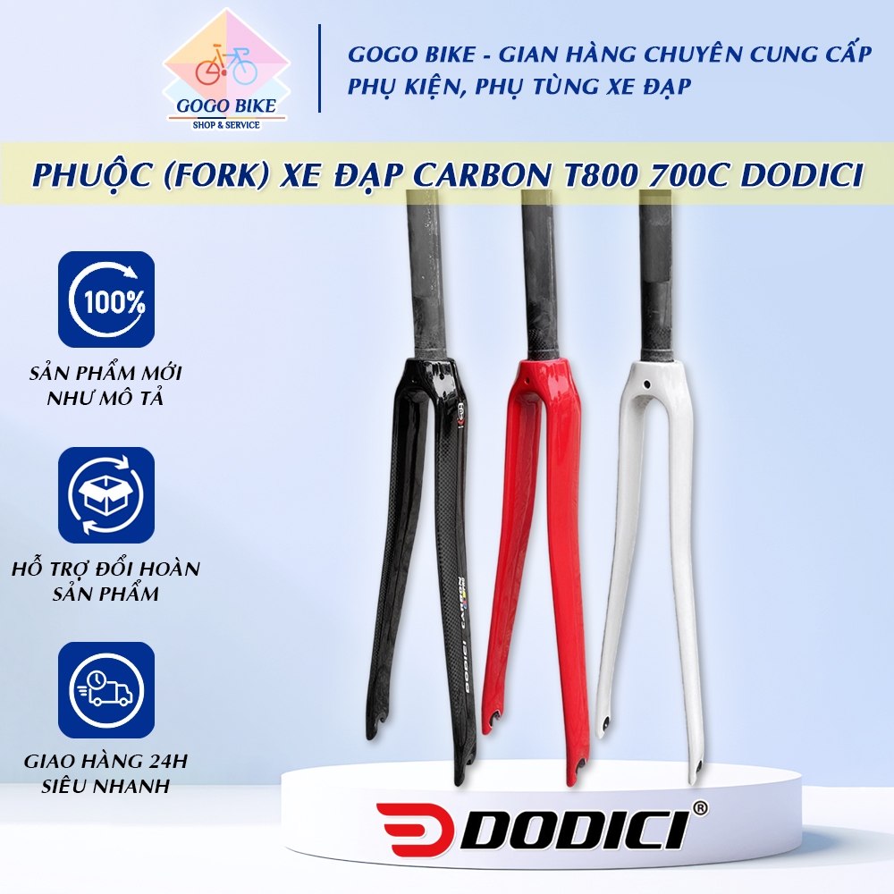 [GoGo Bike] Phuộc (Fork) xe đạp đua Carbon T800 DODICI 700C