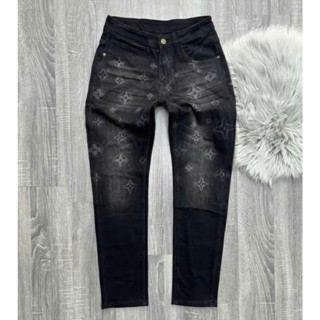 Quần jean nam khóa gối đen trơn chất bò co dãn 4 chiều mẫu mới chuẩn shop