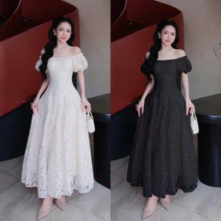 D801 (TÁO ĐỎ BIGSIZE 55-90KG)  ĐẦM THIẾT KẾ BIGSIZE ĐẦM REN TO DÁNG DÀI BẸT VAI