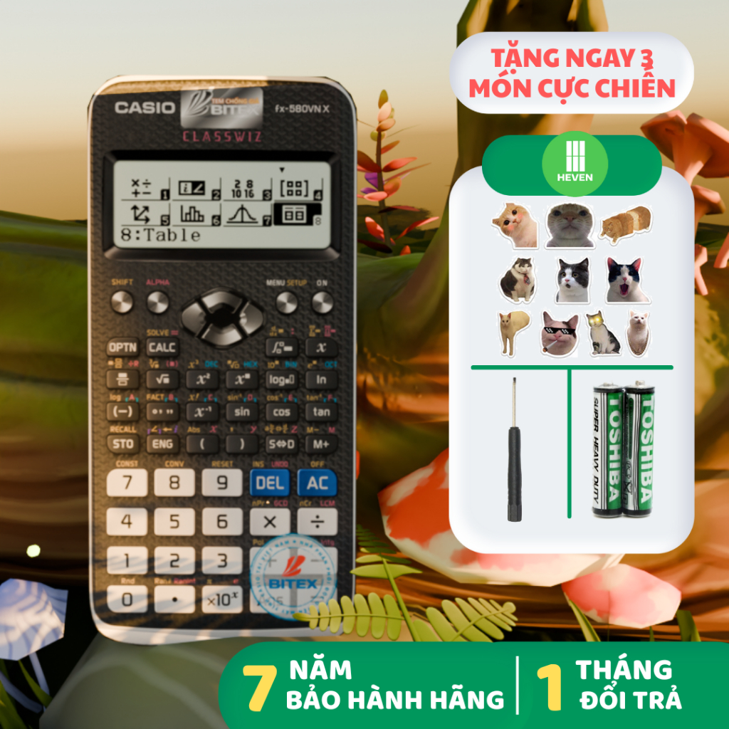 Máy tính CASIO 580VN X Cũ Chính Hãng (độ mới 91-99%) | Casio fx-580VN X đã qua sử dụng Chính Hãng