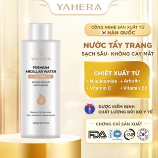 Nước tẩy trang cao cấp làm sạch sâu YAHERA Premium Cleansing Water làm sạch lớp trang điểm, bụi mịn, bã nhờn 400ml