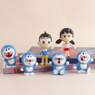 Sét Doremon, Nobita, Xuka trang trí bánh kem, quà tặng sinh nhật cao 7cm