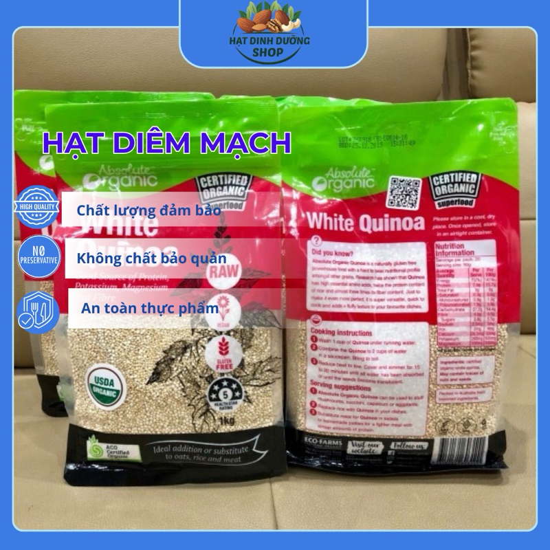1Kg Hạt diêm mạch (Quinoa) Absolute Organic