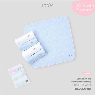 [ Nous ] Set 5c khăn sữa Nous cho bé với nhiều màu sắc, họa tiết  đáng yêu
