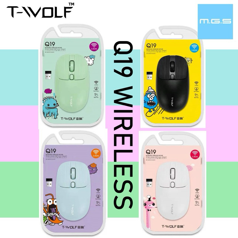 Chuột Wireless T-Wolf Q19, Pin sạc, 1600dpi