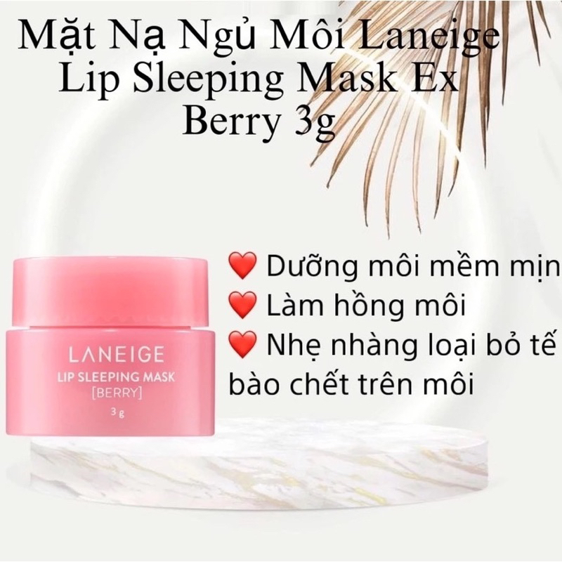 Mặt Nạ Ngủ Cho Môi Laneige Lip Sleeping Mask , Mặt Nạ Ngủ dưỡng Môi Laneige Berry 3g