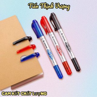  Combo 10 Bút lông dầu 2 đầu Thiên Long PM-04 bám dính tốt - Bút dạ viết bảng không xoá được 
