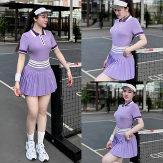 Bộ đồ thể thao nữ VIVAFIT POLOMAR gồm Áo Polo và Chân váy xếp li hỗ trợ chơi Pickleball, Tennis, Golf...