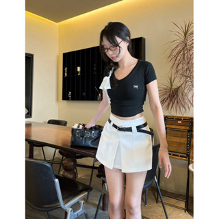 Quần giả váy kiểu xẻ giữa dáng A cạp thấp phong cách y2k mới DoA Casual