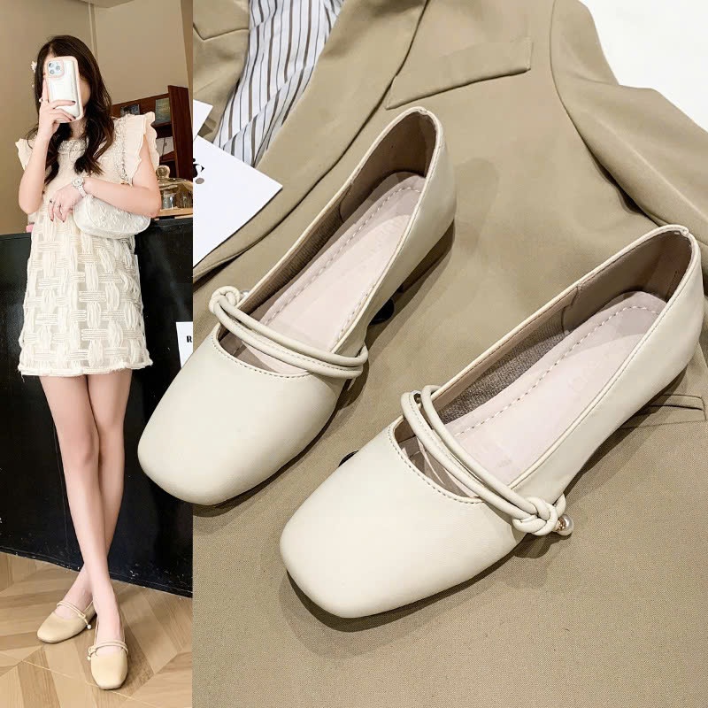 Giày bệt da mềm êm búp bê nữ kiểu dáng basic dễ thương