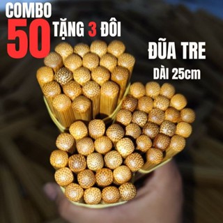 COMBO 50 ĐÔI ĐŨA TRE TỰ NHIÊN DÀI 25CM-KHÔNG MỐC,KHÔNG CONG VÊNH,BỀN ĐẸP,AN TOÀN