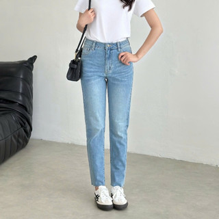  Quần Baggy Nữ REDE MSC-02 Lưng Cao Jean Ôm Vừa Co Giãn Nhẹ Màu Xanh Sáng Cắt Lai Thời Trang 