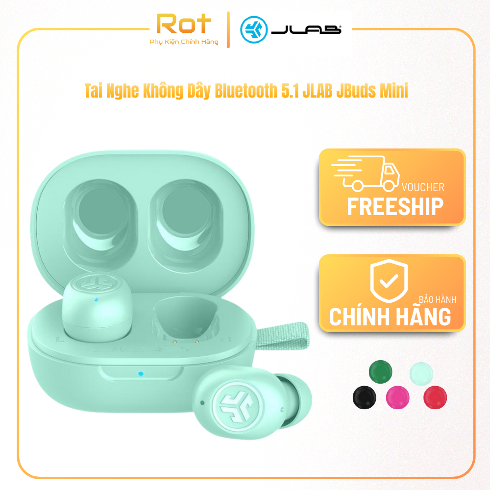 Tai Nghe Không Dây JLAB JBuds Mini Bluetooth 5.1 - Hỗ Trợ Sạc Nhanh - IP55 - Bảo Hành 24 Tháng