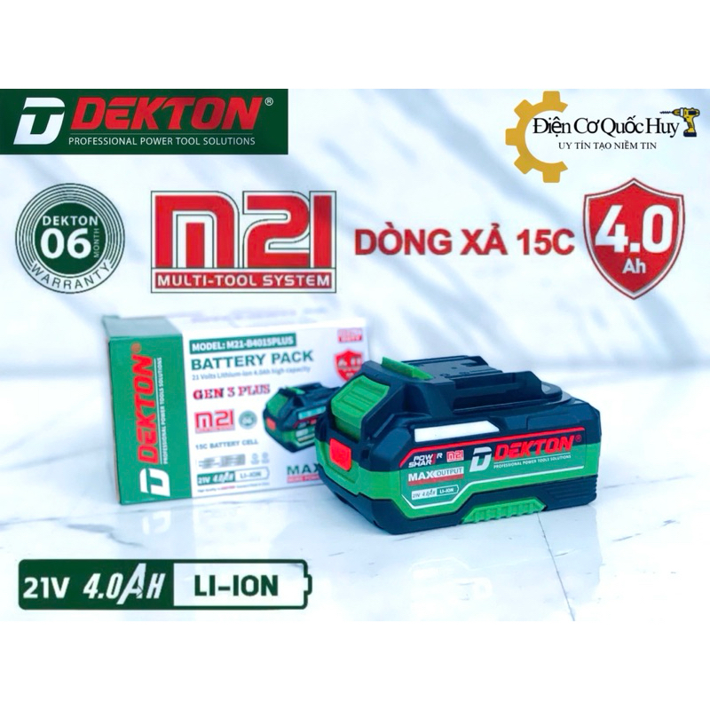 Pin Dekton 10Cell M21-B4015PLUS Gen3 plus sử dụng chân pin phổ thông trang bị vỏ chống cháy dòng xã 