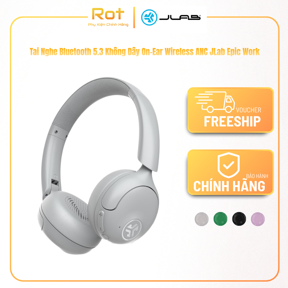 Tai Nghe Không Dây Over-Ear JLab JBuds Lux ANC Bluetooth 5.3 Hibrid ANC - Bảo Hành 24 Tháng
