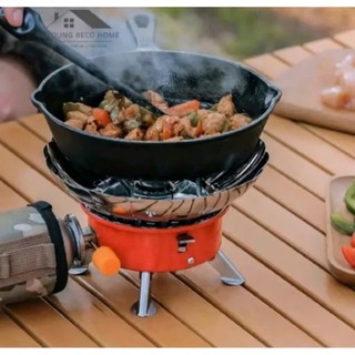 Bếp gas mini du lịch (có chắn gió) - Loại gắn liền, gấp gọn tiện dụng cho dã ngoại du lịch