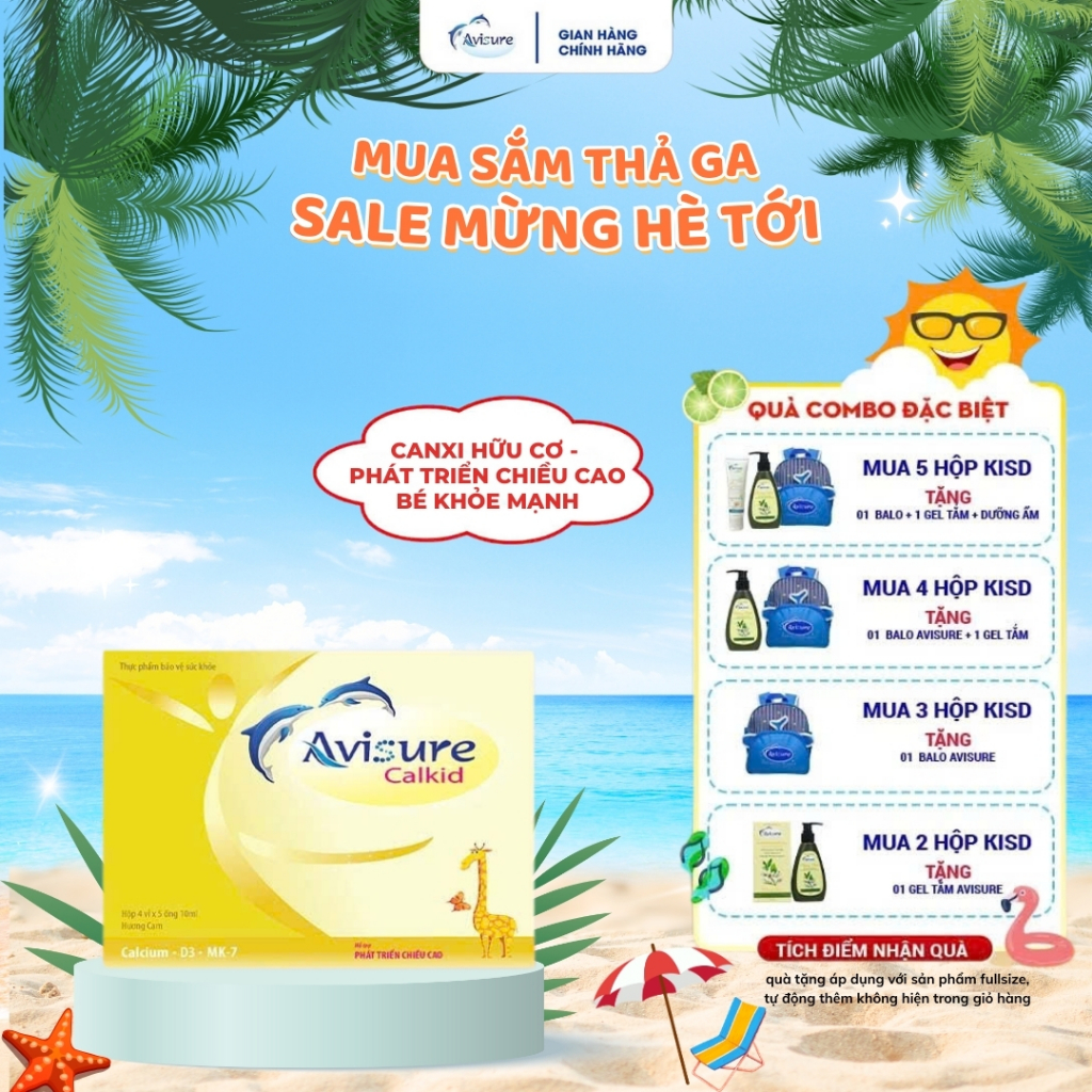 Combo 5 hộp Avisure calkid - Canxi hữu cơ cho bé