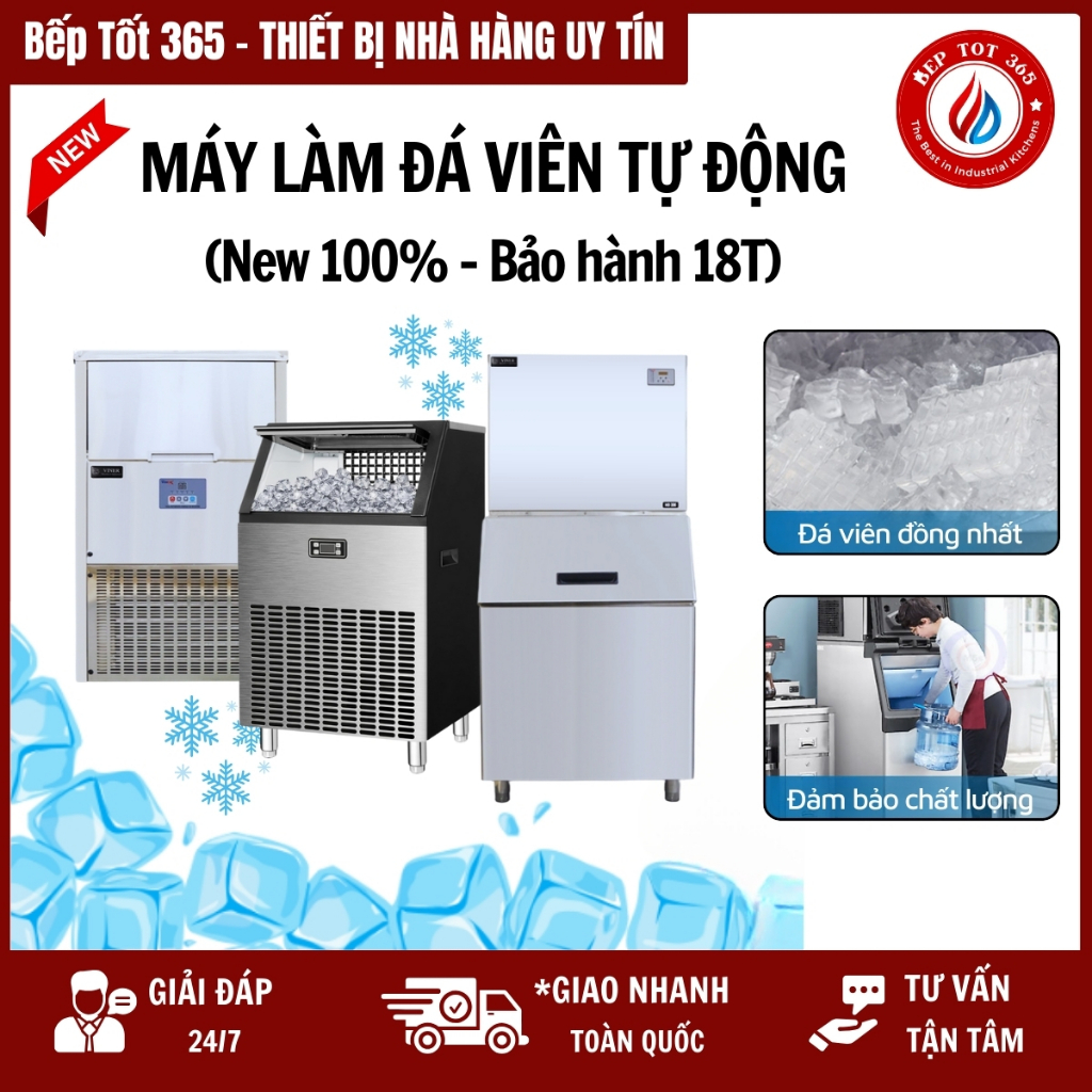 Máy Làm Đá Viên Công Nghiệp Chính Hãng Viner Beptot365, Máy Làm Đá Tự Động Cao Cấp Bảo Hành Tận Nhà