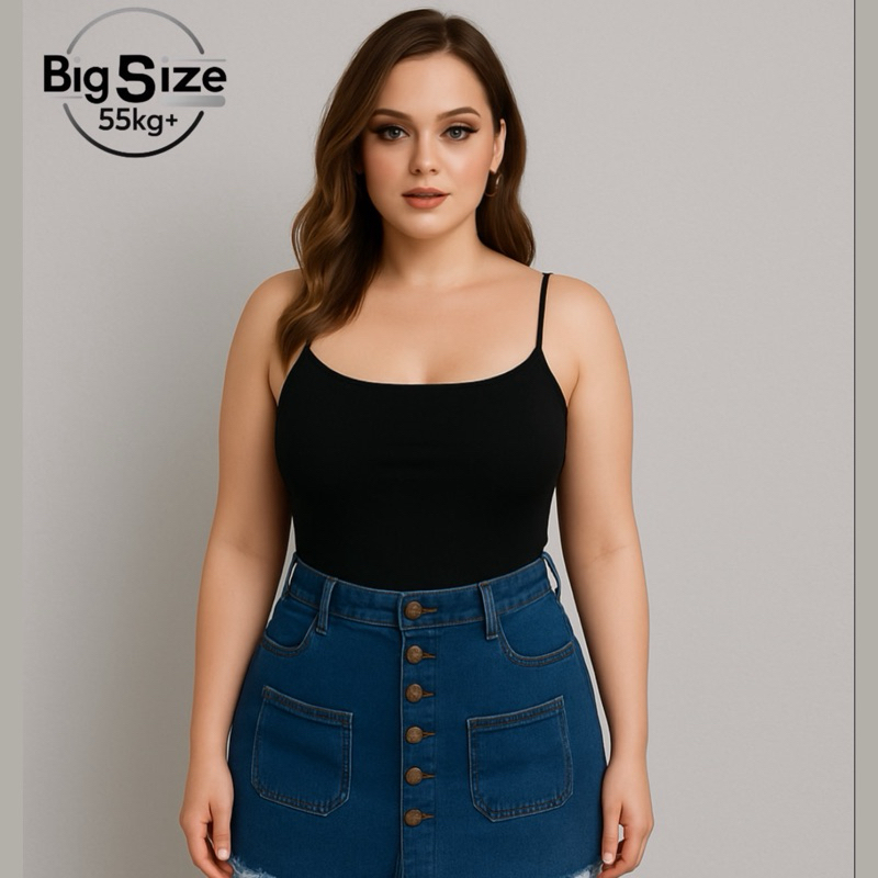 [ BIGSIZE TRÊN 55KG ] ÁO 2 DÂY CROPTOP MỚI thun co giãn tốt bigsize nữ