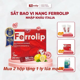 (Mua 2 hộp tặng Ly) Sắt sinh học Ferrolip / Canxi Menacal bổ sung sắt cho mẹ bầu phụ nữ mang thai người thiếu máu sắt HM