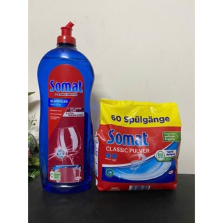 Combo Bột rửa bát Somat và nước làm bóng 500ml